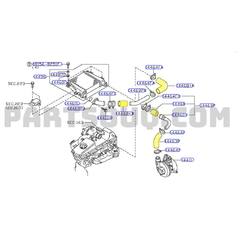 Load image into Gallery viewer, Upgrade Aluminium 65mm Intercooler &amp; Hoses For Nissan Patrol GU Y61 ZD30 3.0L Direct injection 2000-2007
