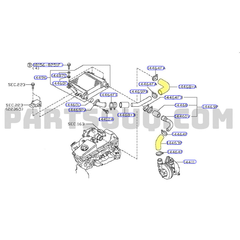 Load image into Gallery viewer, Hot Side &amp; Cold Side Intercooler Hoses For Nissan Patrol GU Y61 ZD30 3.0L Direct injection 2000-2007

