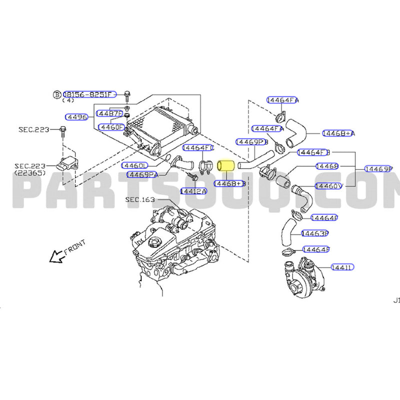 Load image into Gallery viewer, Cold Side Intercooler Hose For Nissan Patrol GU Y61 ZD30 3.0L Direct injection 2000-2007
