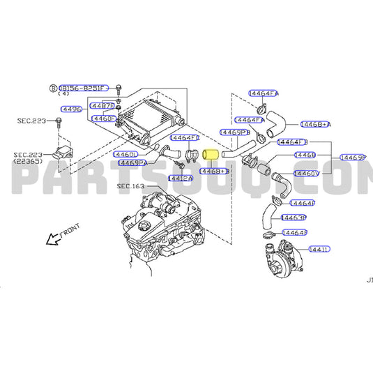 Cold Side Intercooler Hose For Nissan Patrol GU Y61 ZD30 3.0L Direct injection 2000-2007