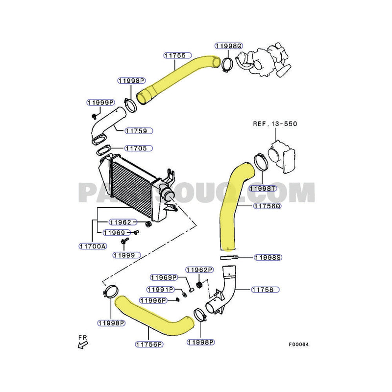 Load image into Gallery viewer, Hot Side &amp; Cold Side Intercooler Hoses For Mitsubishi Challenger 4D56 2.5L 4WD
