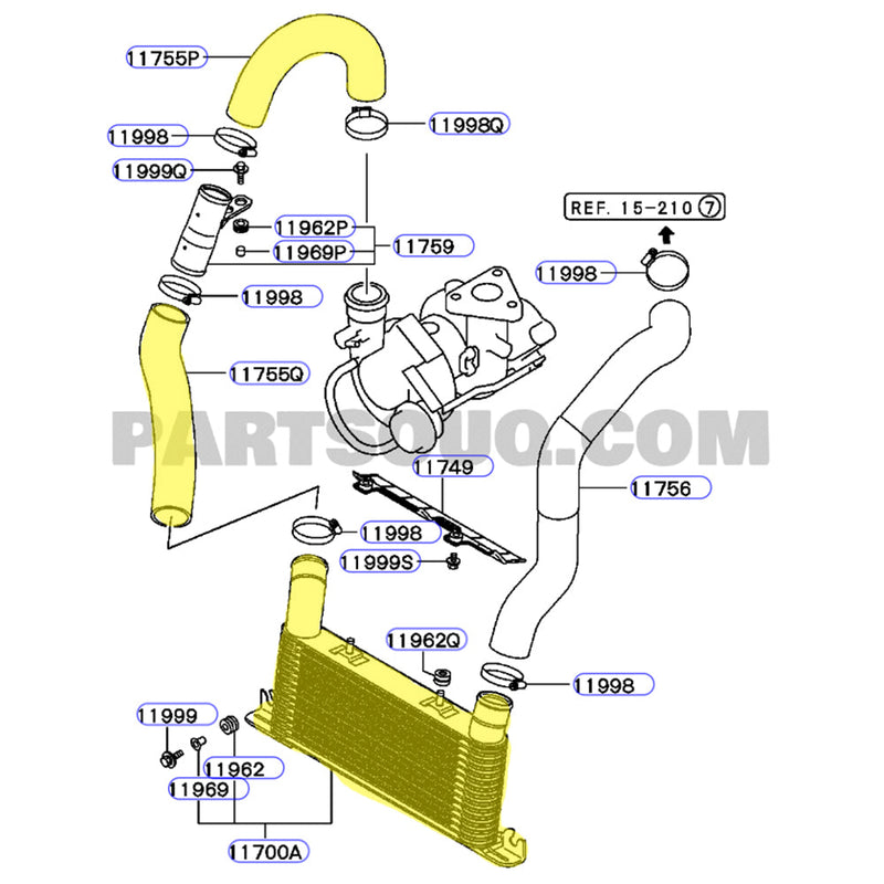 Load image into Gallery viewer, Upgrade Aluminium 64mm Intercooler &amp; Hoses For Mitsubishi Pajero NM / NP 4M41 3.2L 2000-2006
