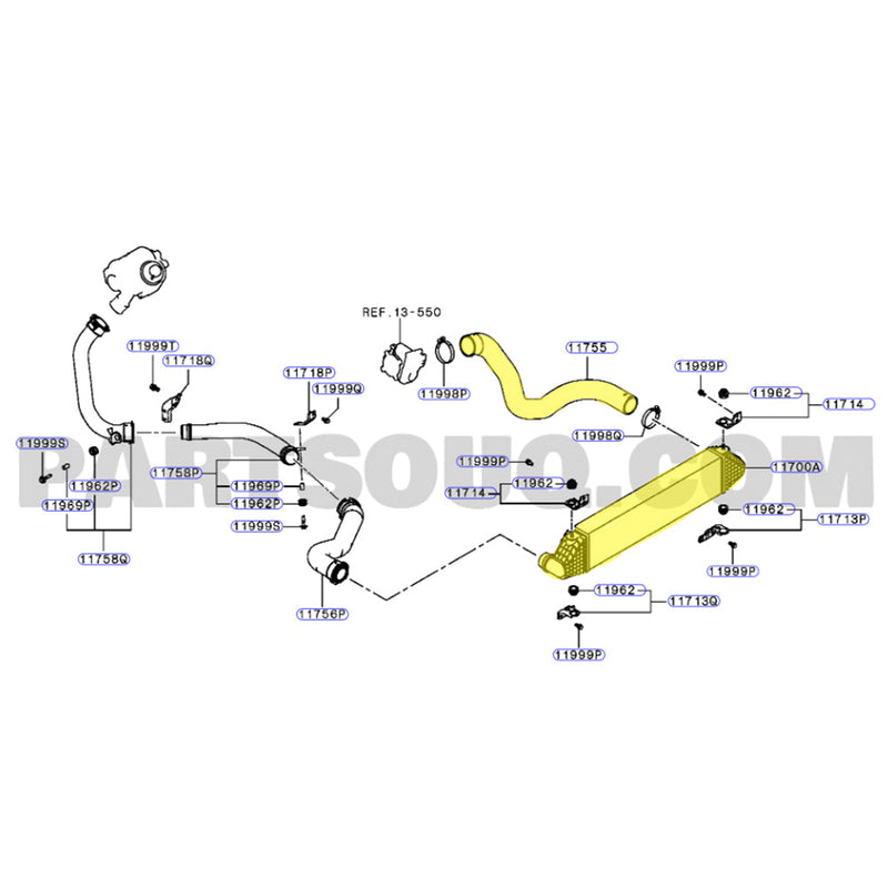 Load image into Gallery viewer, Intercooler &amp; Hoses For Mitsubishi Outlander 4N14 2.2L
