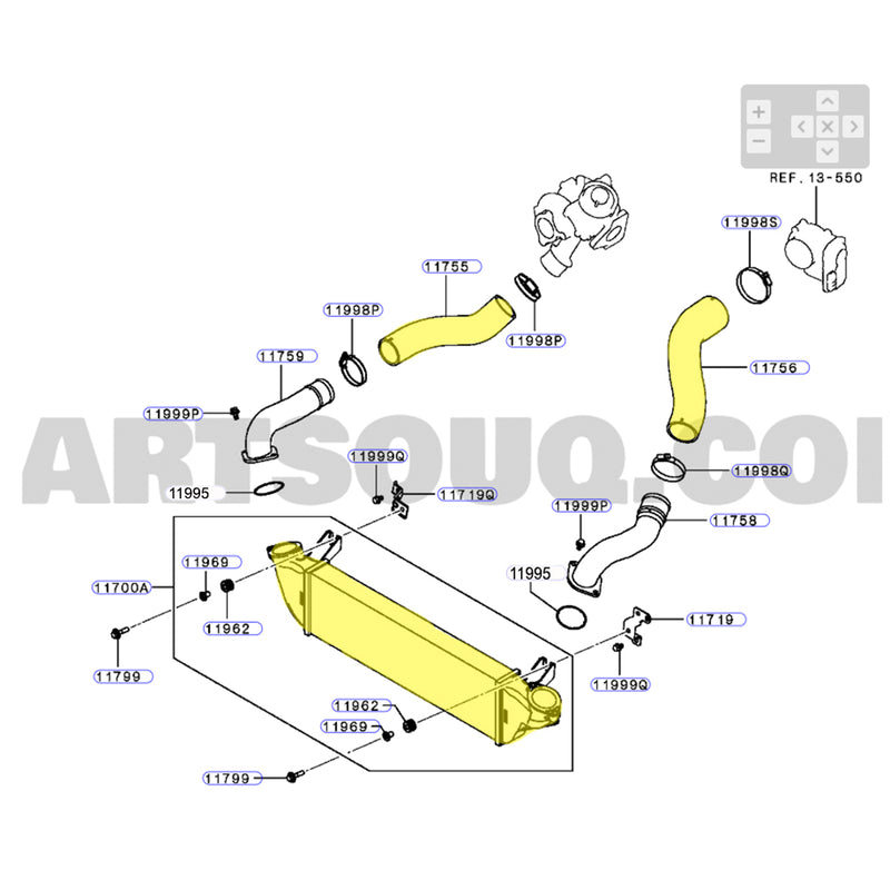 Load image into Gallery viewer, Premium Intercooler &amp; Hoses For Mitsubishi Triton MR 4N15 2.4L
