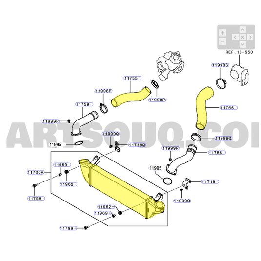 Premium Intercooler & Hoses For Mitsubishi Triton MR 4N15 2.4L