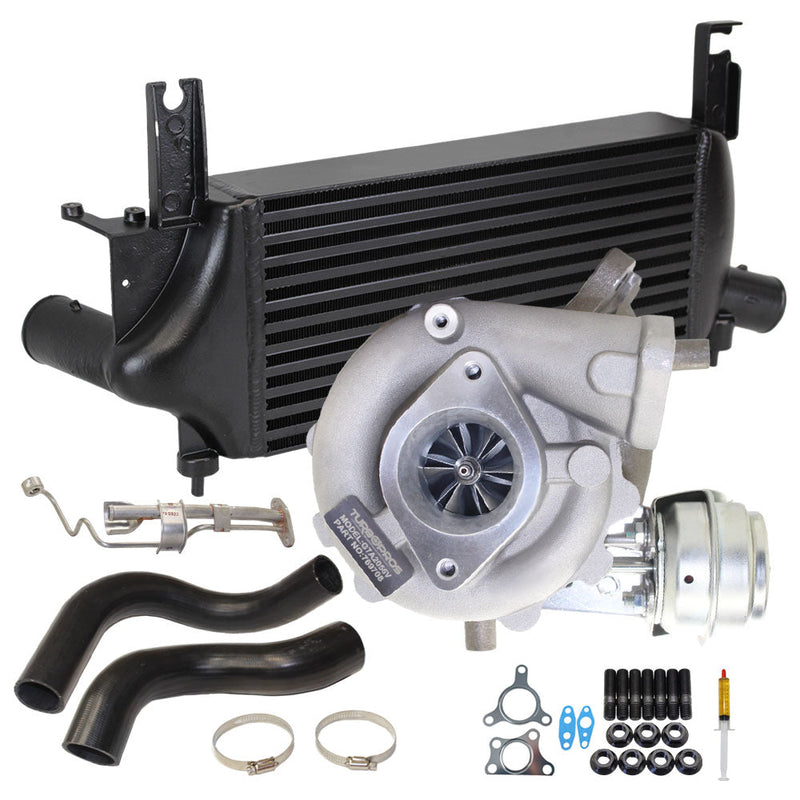 Load image into Gallery viewer, Upgrade Billet Turbo Charger With 75mm Intercooler &amp; Intercooler hoses And Genuine Oil Feed Pipe For Nissan Navara / Pathfinder R51 YD25 2.5L 4 Bolts
