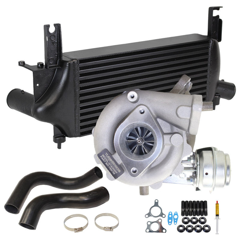 Load image into Gallery viewer, Upgrade Billet Turbo Charger With 75mm Intercooler &amp; Intercooler hoses For Nissan Navara D40 / Pathfinder R51 YD25 2.5L 4 Bolts
