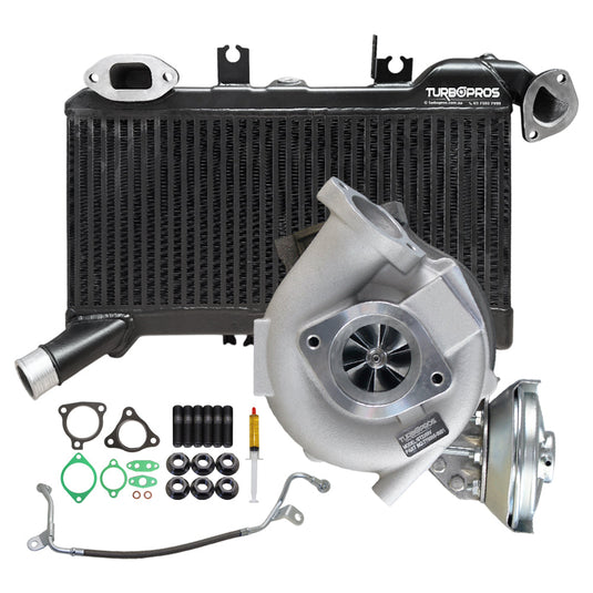 Upgrade Billet Turbo Charger With 60mm Intercooler And Genuine Oil Feed Pipe For Toyota LandCruiser 76 Series VDJ76R 1VD-FTV V8 4.5L