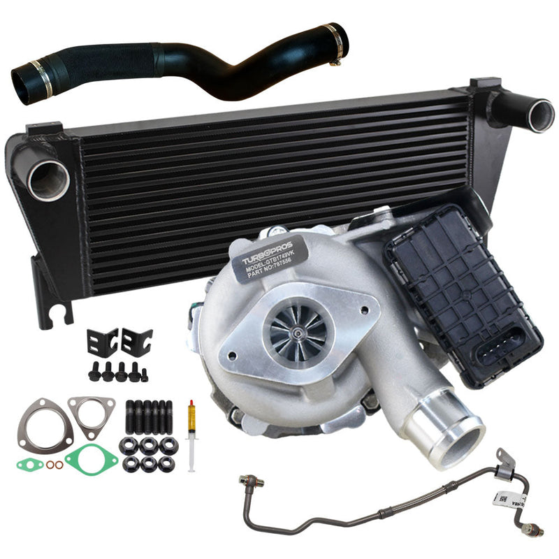 Load image into Gallery viewer, Upgrade Billet Turbo Charger With 70mm Intercooler &amp; Hose And Genuine Oil Feed Pipe For Ford Ranger &amp; Mazda BT50 2.2L

