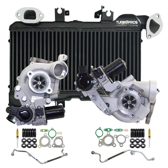 Upgrade Billet Turbo Charger With 60mm Intercooler And Genuine Oil Feed Pipe For Toyota LandCruiser 200 Series VDJ200 1VD-FTV 4.5L
