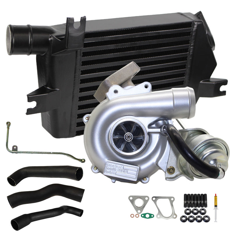Load image into Gallery viewer, Upgrade Billet Turbo Charger With 60mm Intercooler &amp; Hoses And Genuine Oil Feed Pipe For Mitsubishi Challenger 4D56 2.5L VT10
