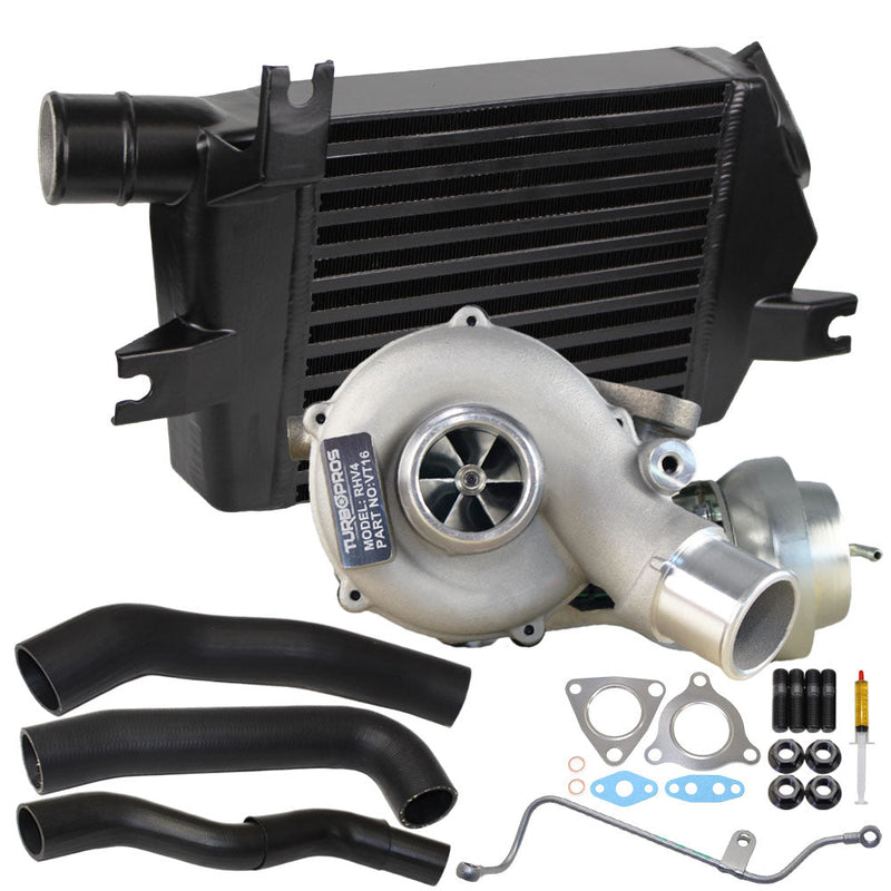 Load image into Gallery viewer, Upgrade Billet Turbo Charger With 60mm Intercooler &amp; Hoses And Genuine Oil Feed Pipe For Mitsubishi Challenger 4D56 2.5L VT16
