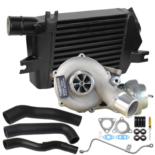 Upgrade Billet Turbo Charger With 60mm Intercooler & Hoses And Genuine Oil Feed Pipe For Mitsubishi Triton MN 4D56 2.5L VT16