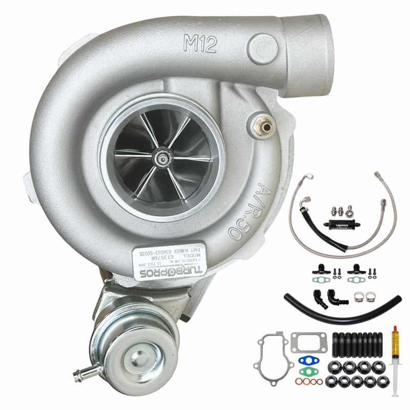 Load image into Gallery viewer, Upgrade Billet GT3576R Turbo Charger With Oil Feed &amp; Return Line For Ford Falcon FG XR6 / G6 / G6E Barra 4.0L 2008-2014
