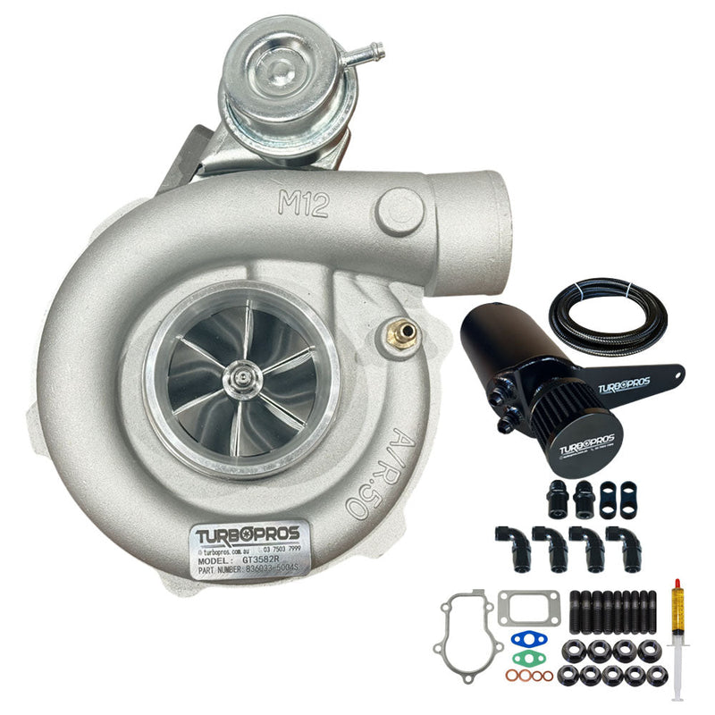 Load image into Gallery viewer, Upgrade Billet GT3582R Turbo Charger With AN8 Oil Catch Can For Ford FPV BA / BF / FG F6 Barra 4.0L
