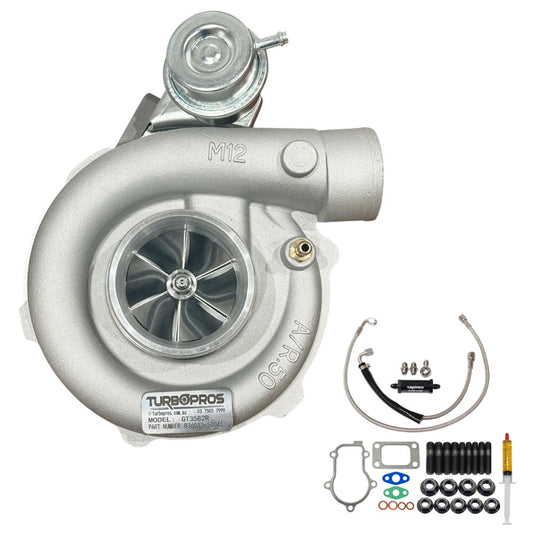 Upgrade Billet GT3582R Turbo Charger With Oil Feed Line Kit For Ford FPV BA / BF / FG F6 Barra 4.0L