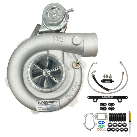 Upgrade Billet GT3582R Turbo Charger With Oil Feed Line And Support Bracket Kit For Ford FPV BA / BF / FG F6 Barra 4.0L
