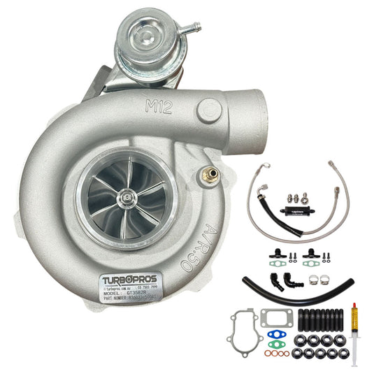 Upgrade Billet GT3582R Turbo Charger With Oil Feed & Return Line Kit For Ford FPV BA / BF / FG F6 Barra 4.0L