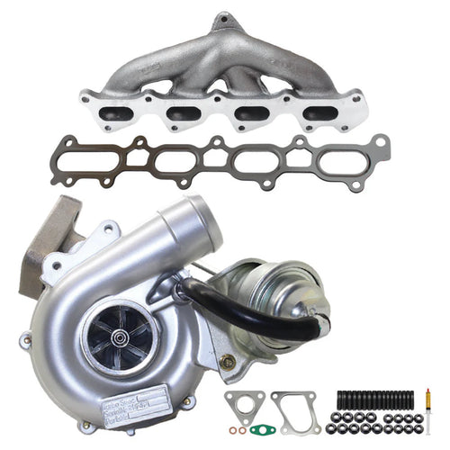 Upgrade Billet Turbo Charger With Genuine Exhaust Manifold, Oil Feed Pipe, Gasket & Stud Kit For Mitsubishi Challenger 4D56 2.5L VT10