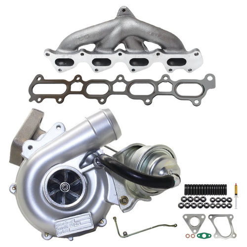 Upgrade Billet Turbo Charger With Genuine Exhaust Manifold, Oil Feed Pipe, Gasket & Stud Kit For Mitsubishi Challenger 4D56 2.5L VT10