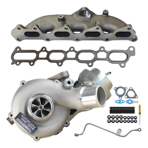 Upgrade Billet Turbo Charger With Genuine Exhaust Manifold, Oil Feed Pipe, Gasket & Stud Kit For Mitsubishi Challenger 4D56 2.5L VT16