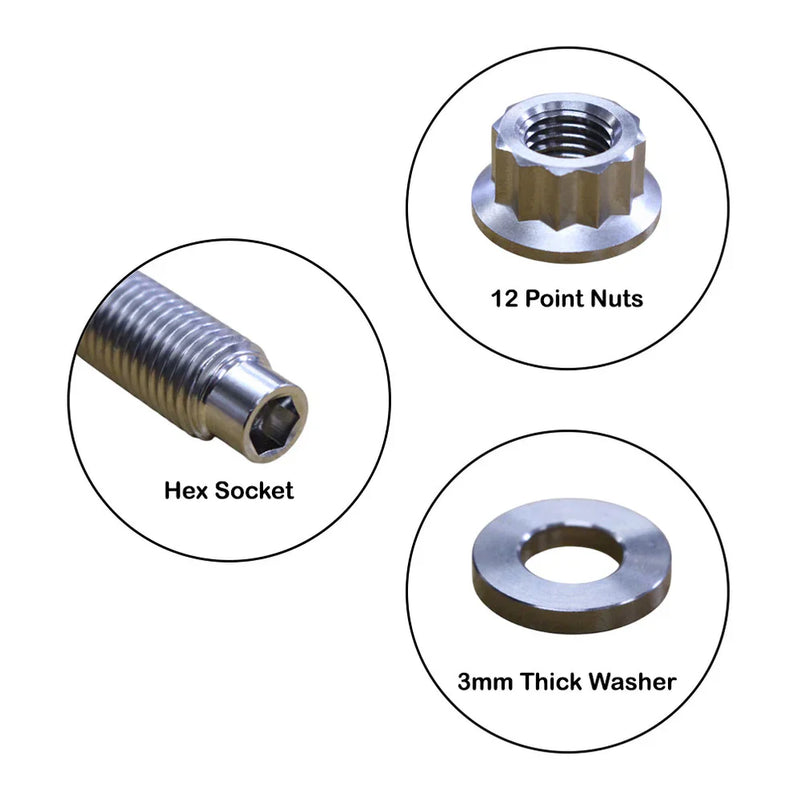 Load image into Gallery viewer, 12 Pcs M10x1.25x55mm Titanium Stud Kit for Manifold &amp; Turbo
